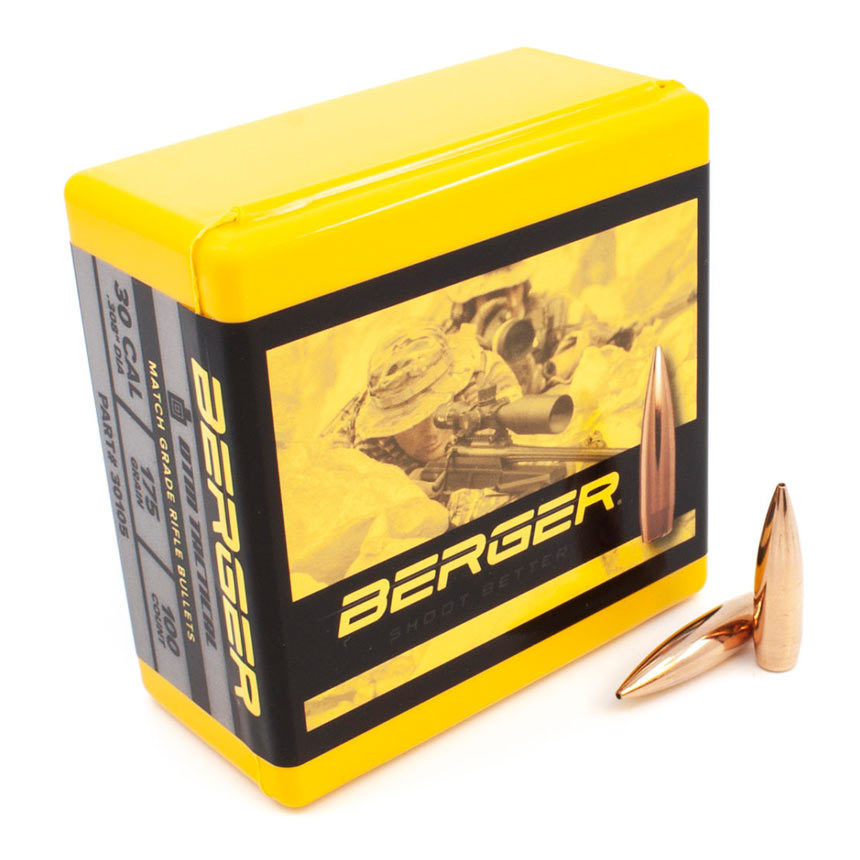Berger 30 Cal 175 Gr OTM Tactical Bullets (500 Ct), Reloading